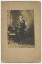 Antique c1880s Large Cabinet Card Handsome Young Boy in Suit Confirmation Bible - £9.66 GBP