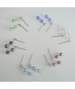 Rough Cut Glass Wire Wrapped Earrings for Tonner Dolls Handmade - Six (6... - $9.47 CAD