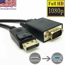6 Feet Gold Plated Displayport Dp Male To Vga Male Cable Cord For Lenovo... - £11.00 GBP