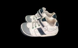 Stride Rite Boys Shoes Size 5.5 XW White Gray Leather Sneakers Hook & Loop image 2