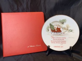 Vintage 1977 Christmas Keepsake Shellbone Porcelain Plate Sleigh Ride Limited Ed - £6.35 GBP