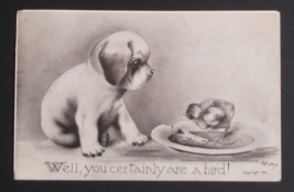 Well you certainly are a Bird and Puppy Artist Vincent Colby B&amp;W Postcard 1909 - £6.25 GBP