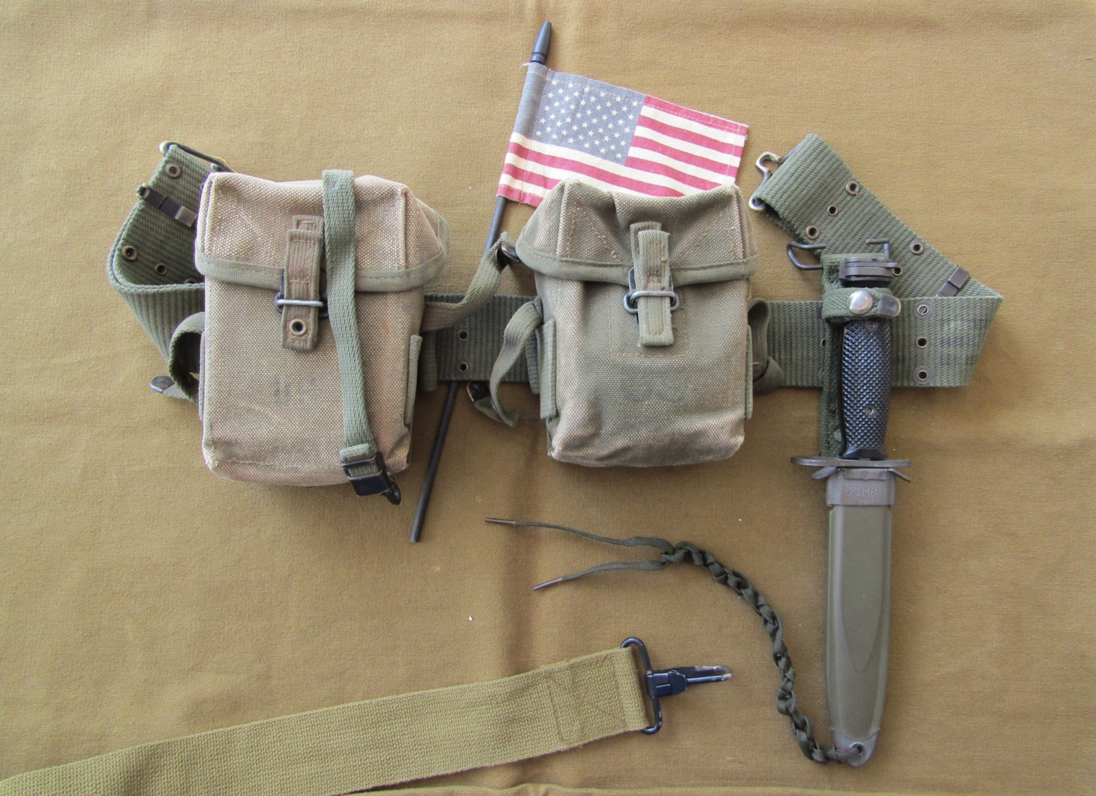 Vietnam Era Bayonet, Pouches &amp; Pistol Belt - $295.00