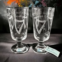 2 EAMON Irish Coffee Liqueur Glass Mugs Set Ireland Cups Etched Harps Sh... - £31.29 GBP