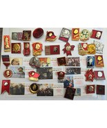 Lenin Pins Vintage Badges Collection Soviet Union USSR Russia Lenin Stamps RARE  - $29.90