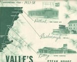 Valles Steak House 25th Ann. Placemat 1958 Portland Scarborough &amp; Kitter... - $13.86