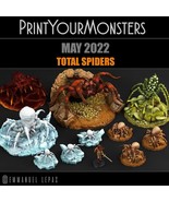 3D Printed Print Your Monsters Total Spiders Set 28mm - 32mm D&amp;D Wargaming - $88.28+