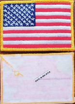 Lot of 2 US Flag Iron-On Embroidered Patch 3-1/4&quot; x 2-1/4&quot;, new - $3.95