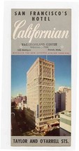 Hotel Californian Brochure Taylor &amp; O&#39;Farrell San Francisco California 1950&#39;s - £16.28 GBP