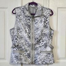 Zenergy by Chico's Women's Sleeveless Zip Vest Abstract Print Pockets Si... - $19.80