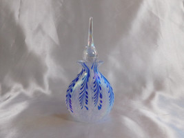 White and Blue Glass Perfume Bottle # 23397 - £38.68 GBP