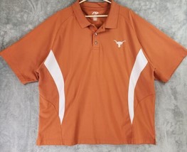 Texas Long Horns Polo Mens 2XL Burnt Orange White Logo Casual Preppy Golf Shirt - £18.68 GBP