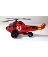 EMERGENCY HELICOPTER ✱ VTG Rare Small Child´s Friction Tin Toy ~ Japan 60´s - £20.35 GBP