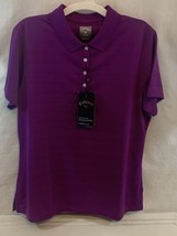 NEW! Women&#39;s Callaway Opti-Dri Polo L Short Sleeve Shirt Purple Magic CG... - $19.48