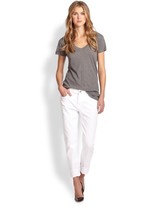 7 For All Mankind relaxed skinny girl friend jean Sz 24 White - $67.91