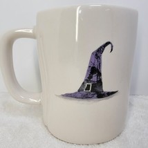 Rae Dunn Halloween “Cackle With Delight&quot; Double Sided Mug With Witch Hat - £7.72 GBP