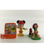 Disney Mickey Mouse &amp; Friends Fireman Pluto Fire Fighter Figures Toppers... - £14.75 GBP