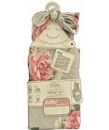 Toby Fairy Floral Headband and Wrap Set in Gray w/ Pink Flowers - £15.23 GBP