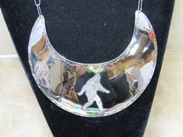 New Handmade Seminole 20&quot; Nickle Silver Single Bigfoot Gorget Necklace Signed CJ - £155.80 GBP