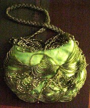 Green Bucket Bag of Beads and Balls Formal Purse - £22.34 GBP