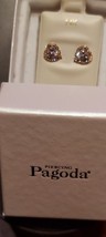 Solitaire 1.00CT Halo Cz Stud Earrings genuine 14K White Gold studs New ... - $3,902.49 MXN