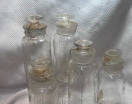 VTG Lot Of 5 TCW Co USA Clear Glass Apothecary Pharmaceutical Chemist Bo... - £31.50 GBP