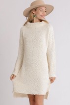 Cream Color Long Sleeve Boucle Sweater Dress - $818.56 MXN