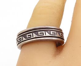 925 Sterling Silver  Vintage Greek Key Wave Pattern Spinner Ring Sz 11  ... - $58.10