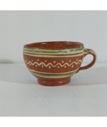Vintage TLAQUEPAQUE MEXICAN Folk Art Handmade Terra Cotta Pottery CUP Ma... - €13,19 EUR
