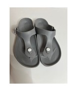 Funky Monkey Light Grey Thong Sandals Comfort Flip Flops Size 10 1/2 Summer - $19.84 CAD