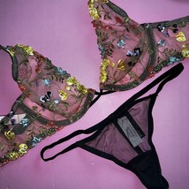 Victoria&#39;s Secret 34A,34D,34DD,34DDD,36A/36B,36D,36DDD Bra Set Floral Embroider - £55.22 GBP
