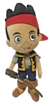 Disney Store Plush Jake Never Land Pirate Peter Pan Boy Doll Sword 14” Tall Toy - $14.83