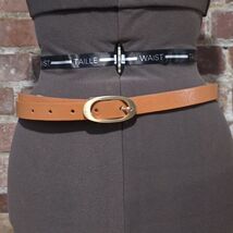 Talbots Caramel And Cream Reversible Leather Belt with Gold Oval Buckle - $25.00