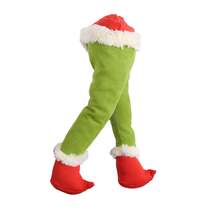 Size: Feet - Christmas Thief Stole Burlap Wreath Santa Legs Decoration, Festival - £13.10 GBP