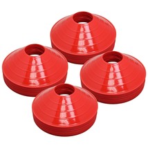 100 Red Disc Bright Cones Soccer Football Track Field Marking Coaching P... - £37.79 GBP