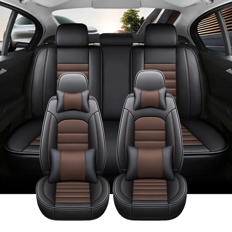 Car Seat Covers Leather Full Set For Peugeot 301 Audi A6 C5 Skoda Karoq ... - $148.48+