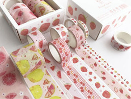 10 Rolls Cute Pink Washi Tape Set For Journaling Scrapbooking New - £11.55 GBP