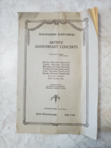 WANAMAKER AUDITORIUM NYC Artists Anniversary Concerts Program Broadway 1917 - $19.95