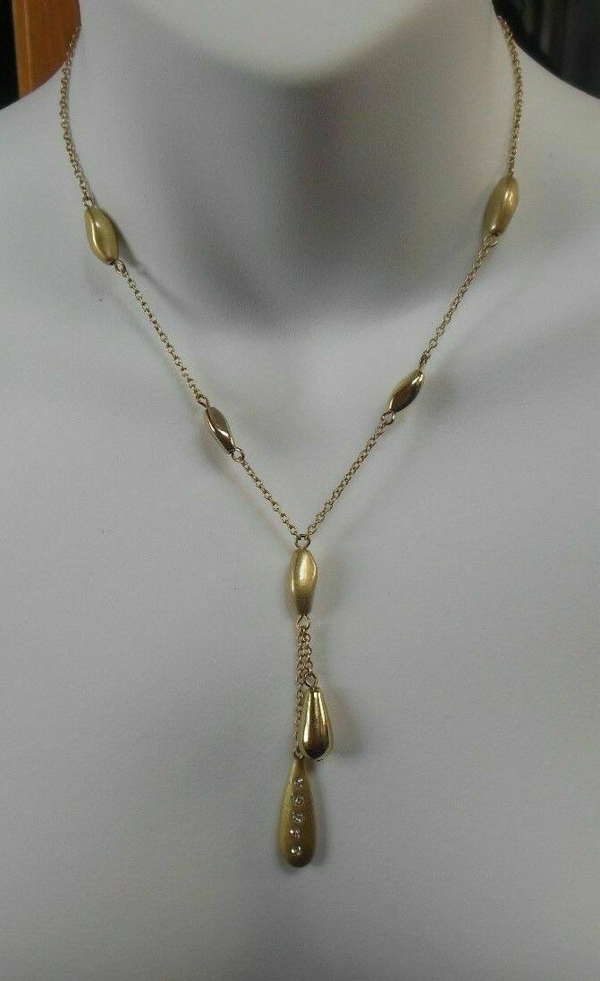 SAQ Signed Gold-tone Teardrop Rhinestone  Necklace - $14.84