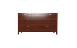 63" Brown Solid Wood Seven Drawer Double Dresser - $16,552.03 MXN