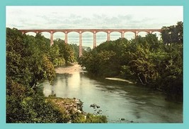 Pontycisyltan Aqueduct, Llangollen, Wales by Detroit Photographic Company - Art  - £17.29 GBP+