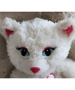 2011 Build a Bear  Cat Sparkly White Satin Pink Paws Stitched Eyes/Heart... - £16.95 GBP