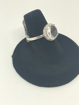 New 18kt White Gold Cluster Style Rock Crystal Ring With .25ct Of Diamonds - £406.01 GBP