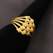 22cts Hallmark Striking Jewelry Gold Statement Ring Size US 6.25 Brother Jewelry - £467.83 GBP
