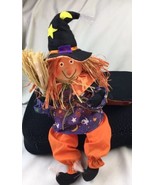 PAC Fiber-Optic Sitting Witch Display 16&quot; Tall Cute Dangling Legs - £30.80 GBP