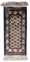 Vintage Turkish Sivas silk mat 0.9&#39; x 2.1&#39; (30cm x 66cm) 1950s - £409.58 GBP