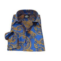 Men's Silky Paisley Floral Shirt By JT Milano AVM Slim Fit 6011-23 Royal Blue image 2