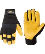 Men&#39;s Goatskin Leather Palm Hybrid Work Gloves Medium (Wells Lamont 3227... - £14.02 GBP
