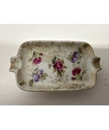 China Hand Painted Rose Chintz Gold Trim Ashtray  HB 3099 - $13.82 CAD