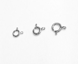 1pc 5 6 7 mm 14k WHITE  clasp lock round spring open jump ring - £6.11 GBP